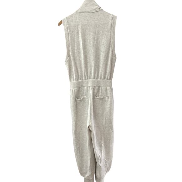 Varley Double Soft Madelyn Stretch-Jersey Jumpsuit Ivory-Marl Size‎ Small - Picture 12 of 16